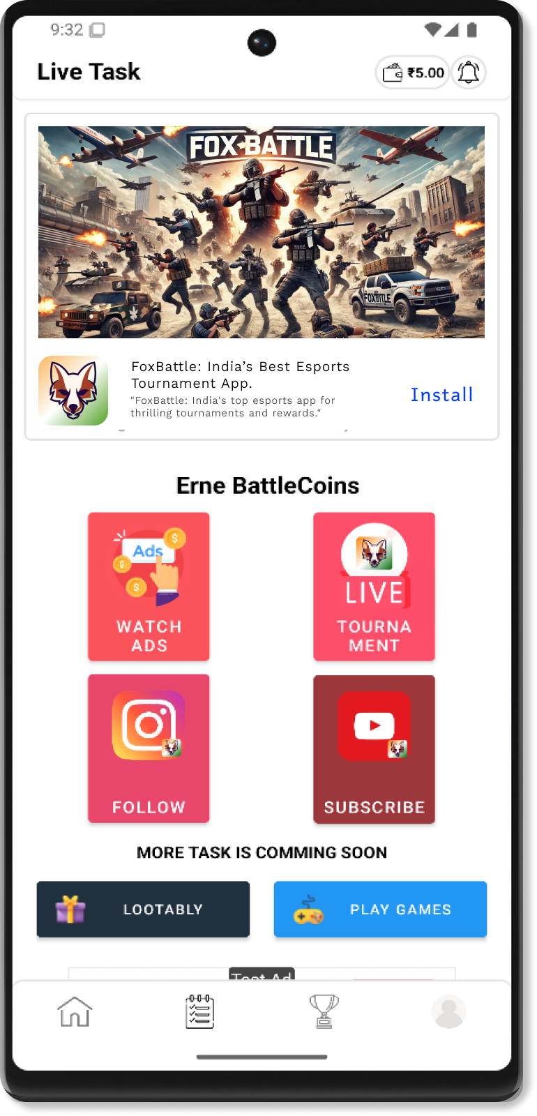 FoxBattle Login Page