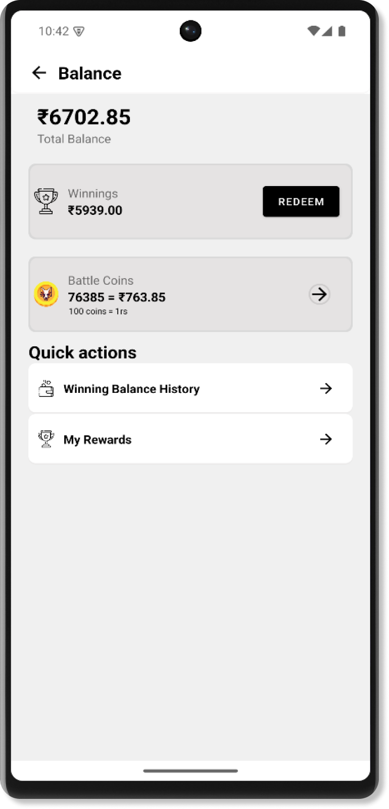 FoxBattle Account Page